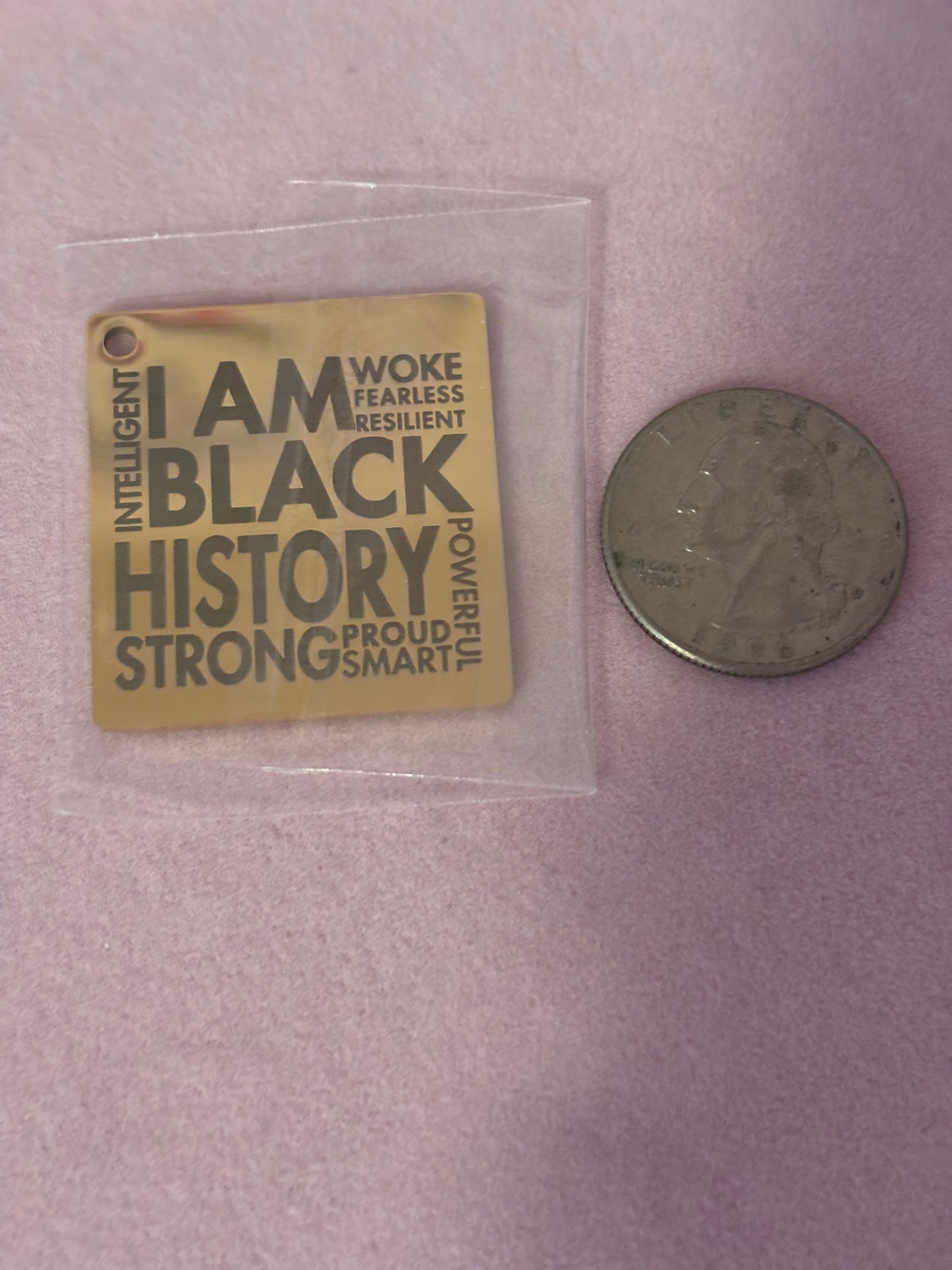 “I Am Black History” Large Square Charms(1ct.)