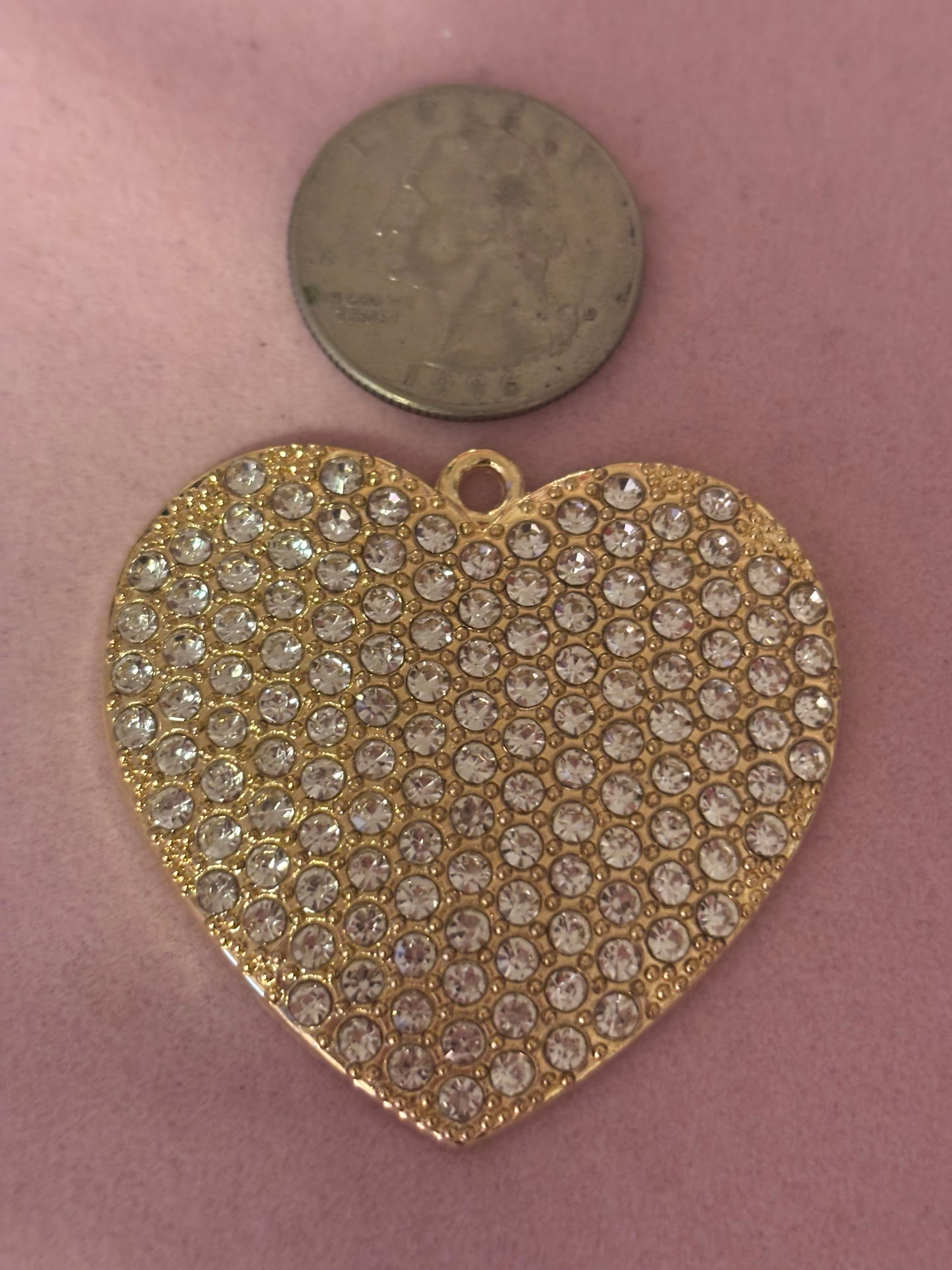 Large “Bling” Heart Charms(1pc.)