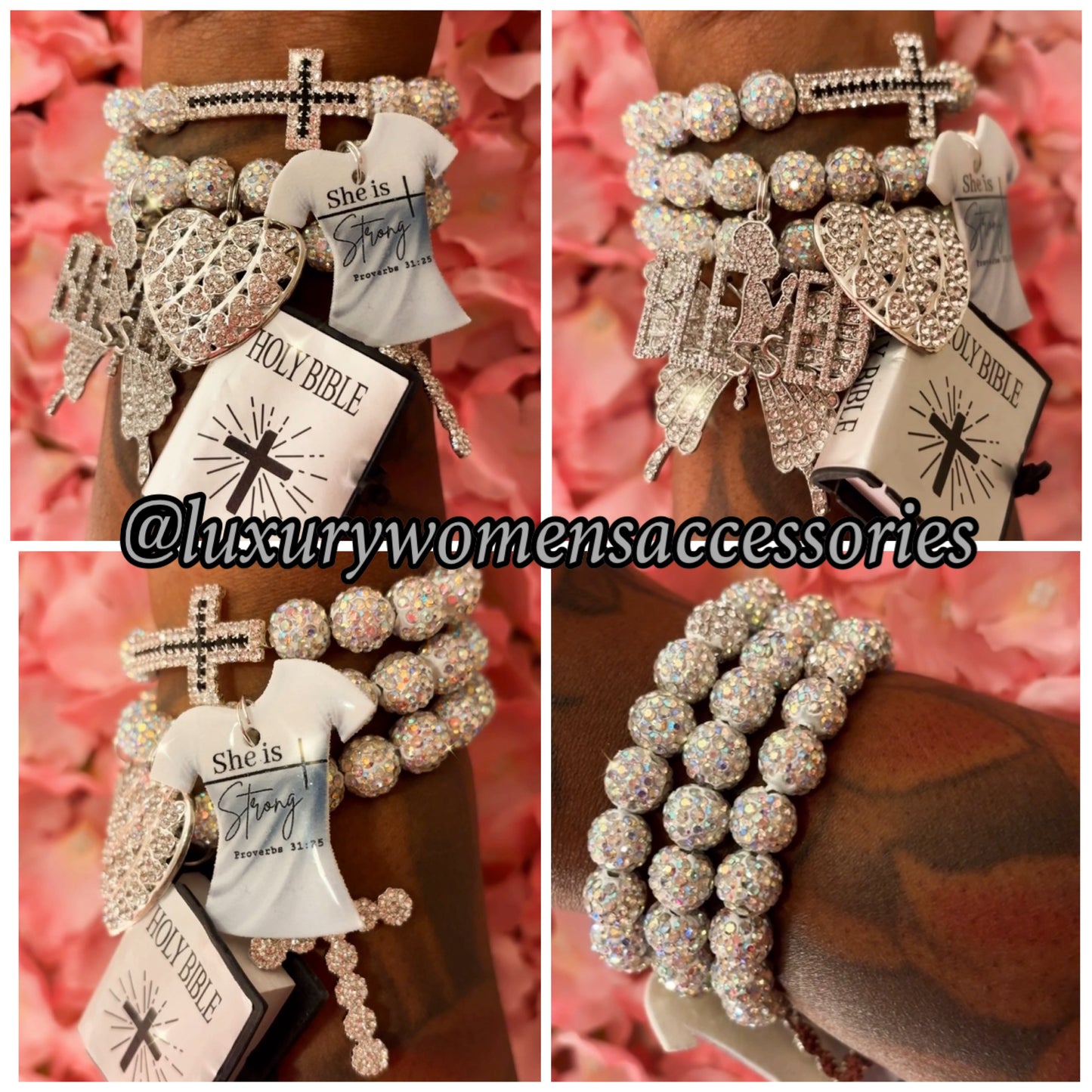 Custom Religious Beaded Bracelets(set of 3)(Made To Order)