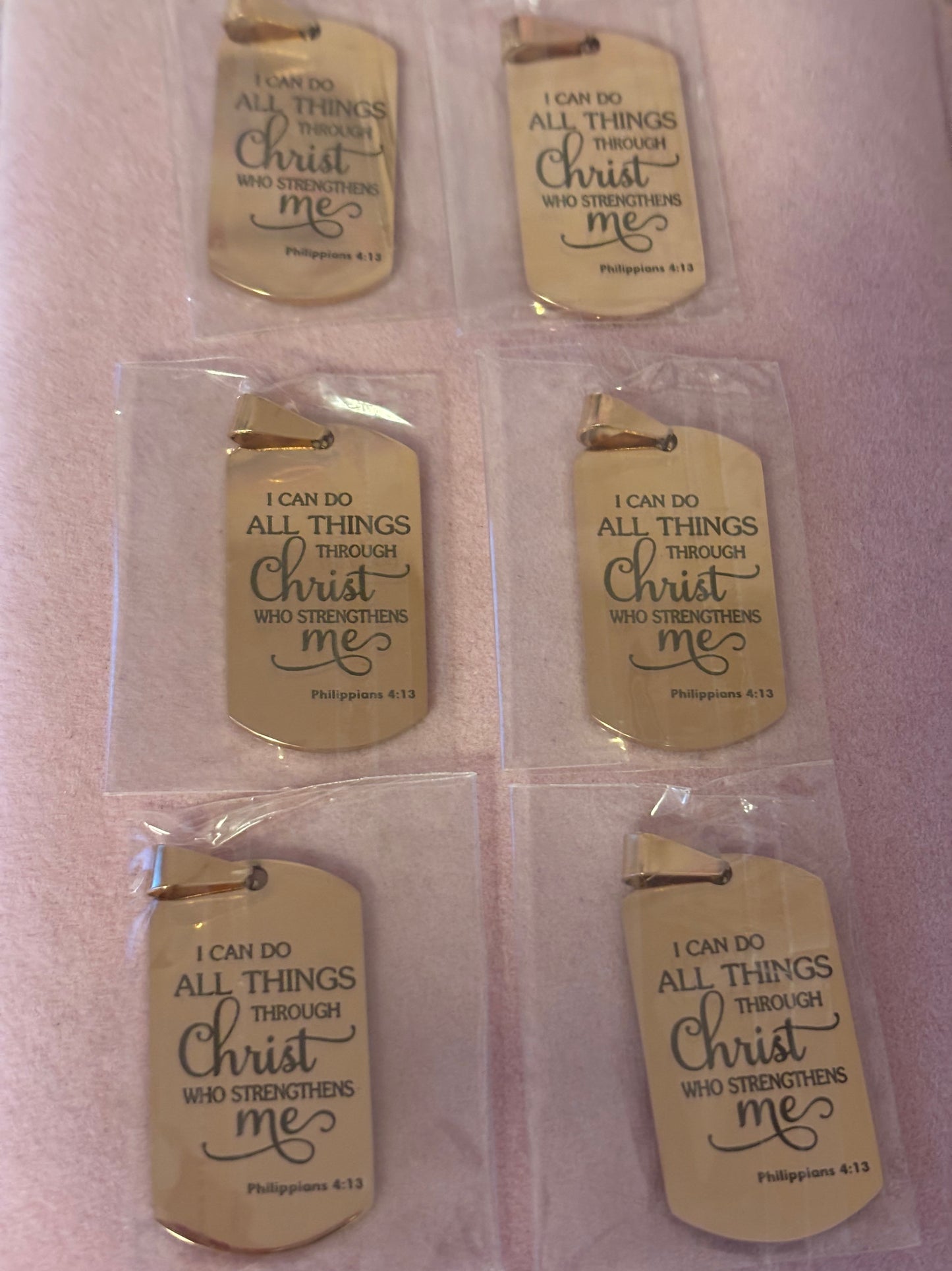Rose Gold “I Can Do All Things Through Christ” Charms(1pc.)