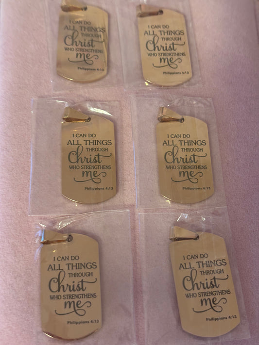 Rose Gold “I Can Do All Things Through Christ” Charms(1pc.)