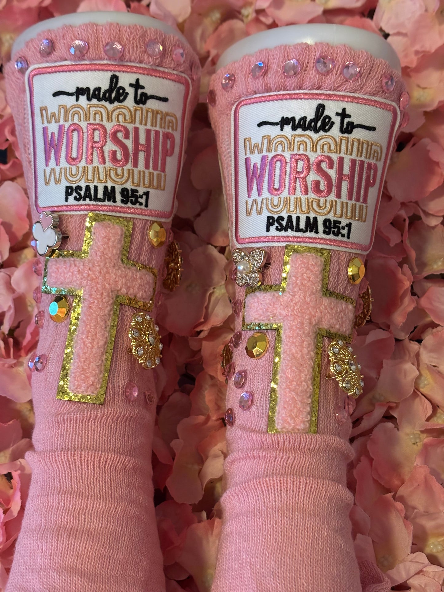 Religious “ Bedazzled” Socks(1pair)(Made To Order)