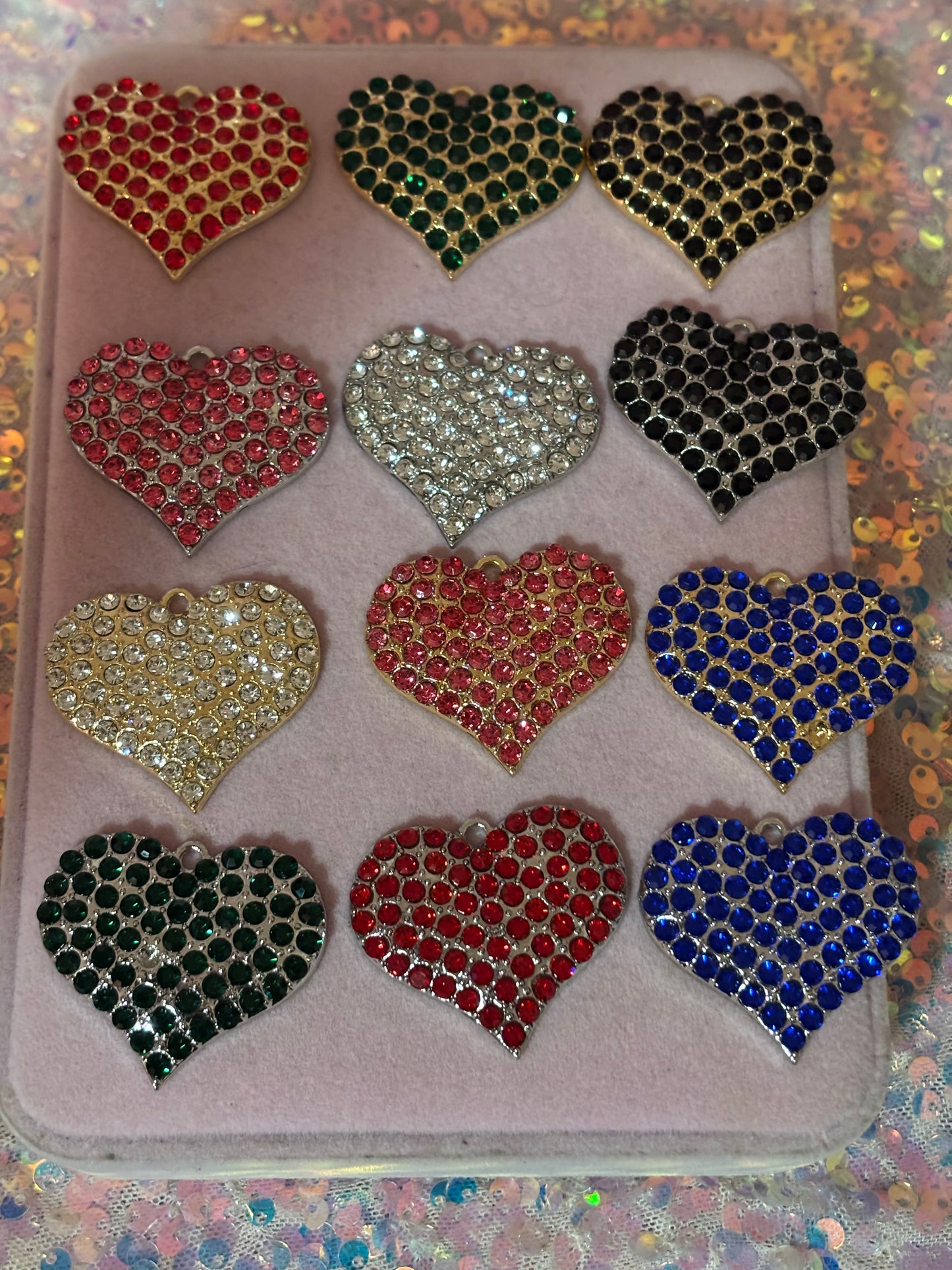 Color Bling Heart Charms(1pc.)