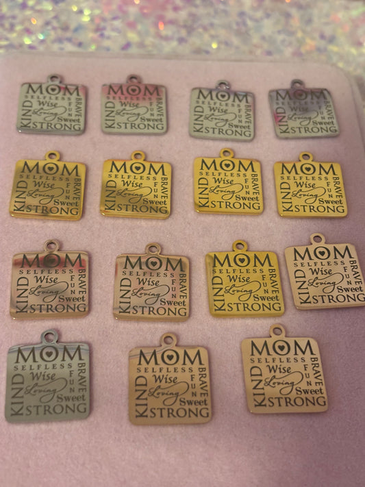 “Mom” Quote Charms(1pc.)