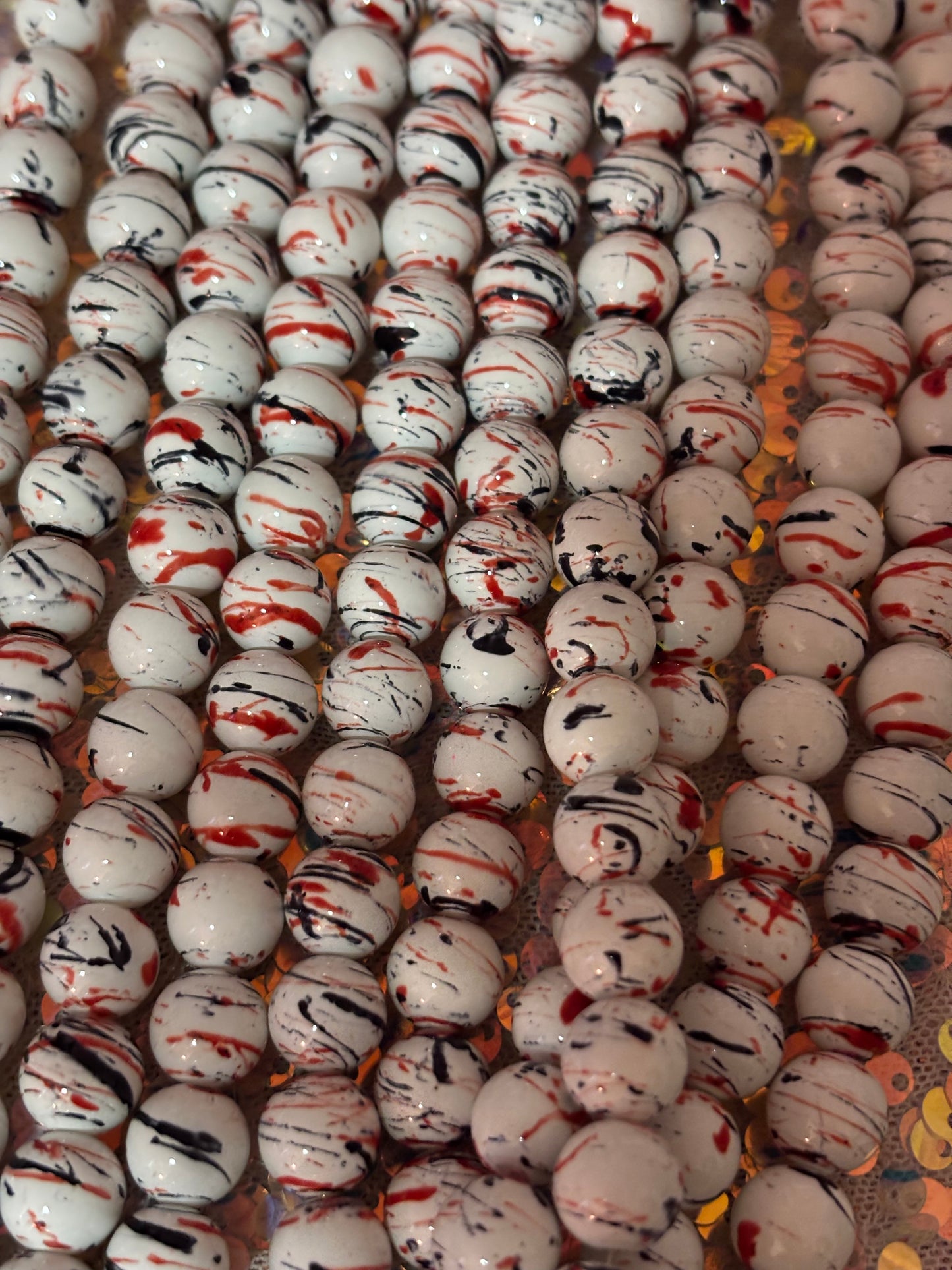 "Black/White/Red" Beads(40ct.)