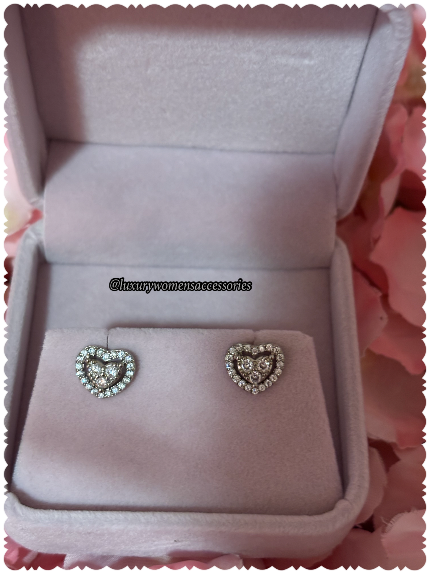 Luxurious Silver Mini Heart Earrings