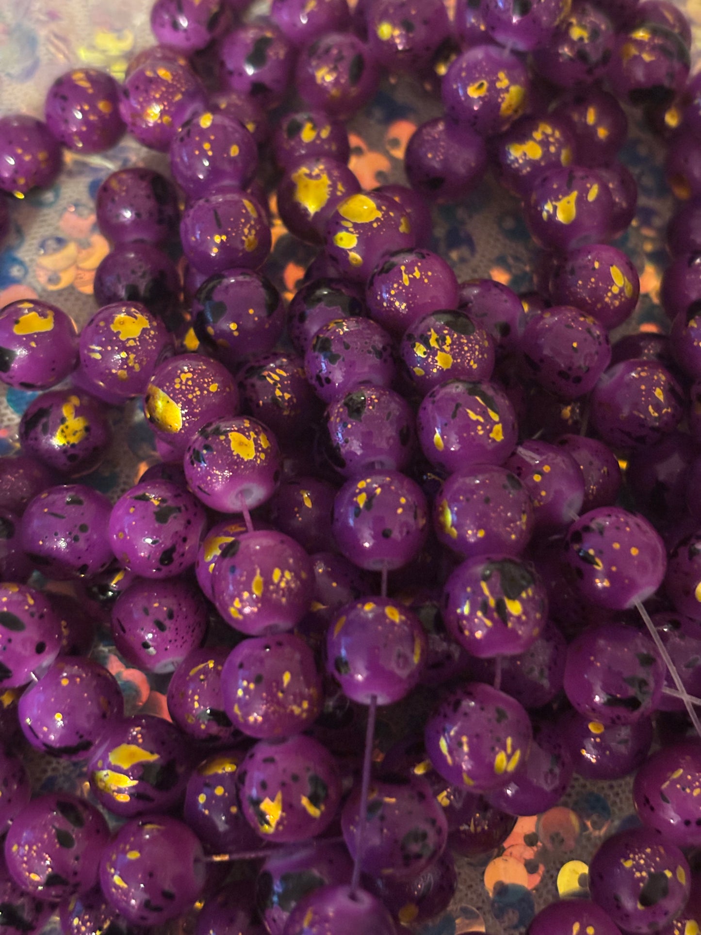 Purple Splatter Beads(40ct.)