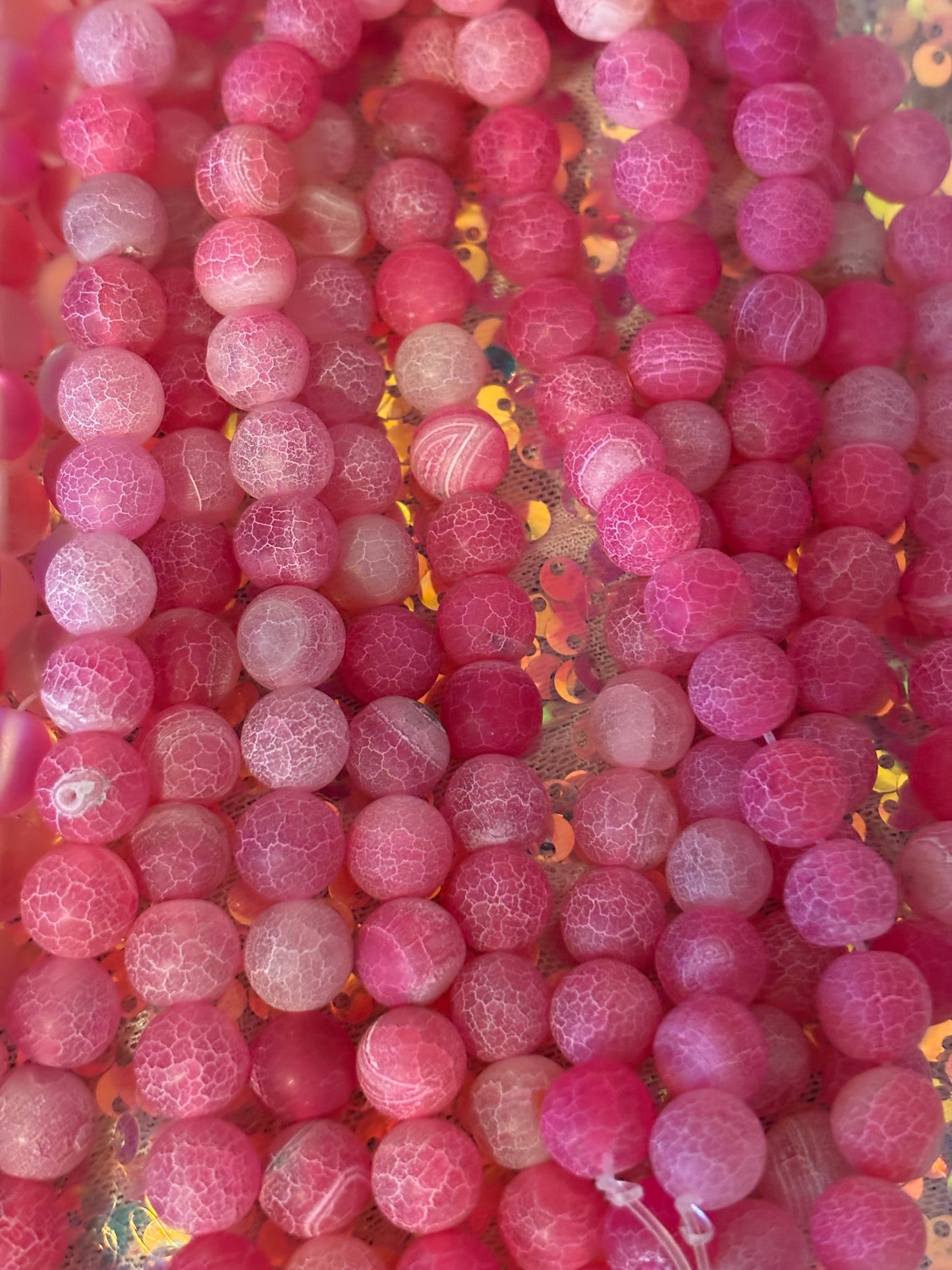 Pink Agate Beads(1strand)