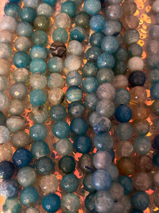 Blue Agate Beads(1strand)