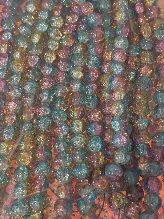 Blue Mix Crackle Beads(40ct.)