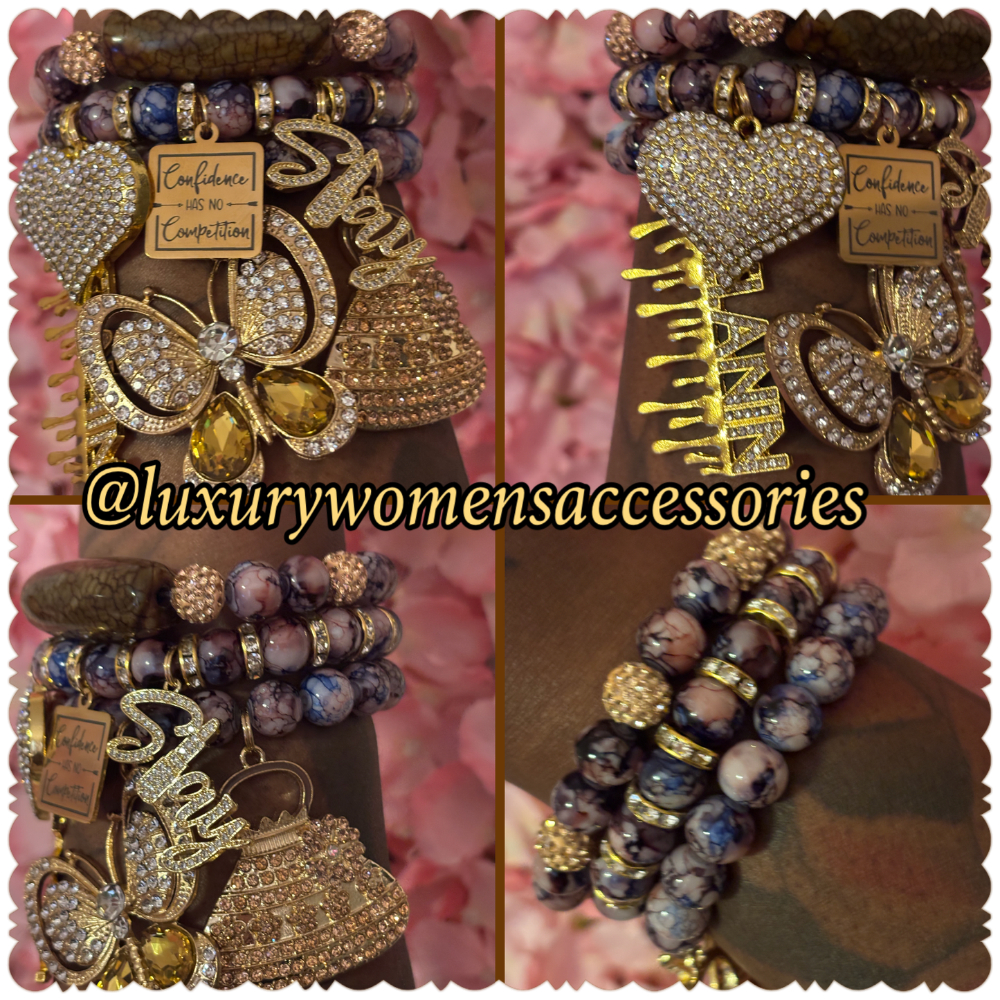 “Restocked” Confidence Has No Competition” Beaded Bracelet Set(set of 3)