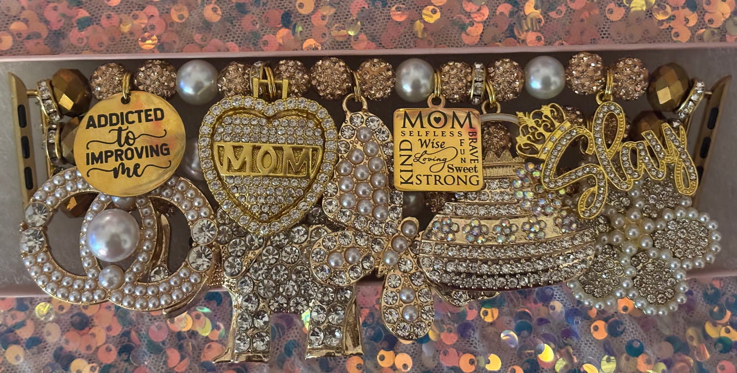 “Luxurious” Gold Pearl Beaded Watchband(42/44/45/49MM)