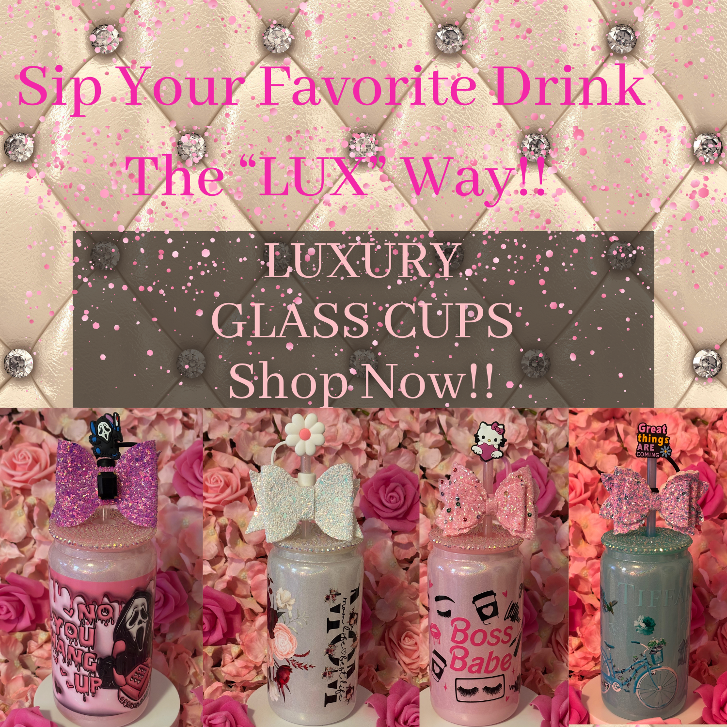 Luxury Glass Cups & Accessories