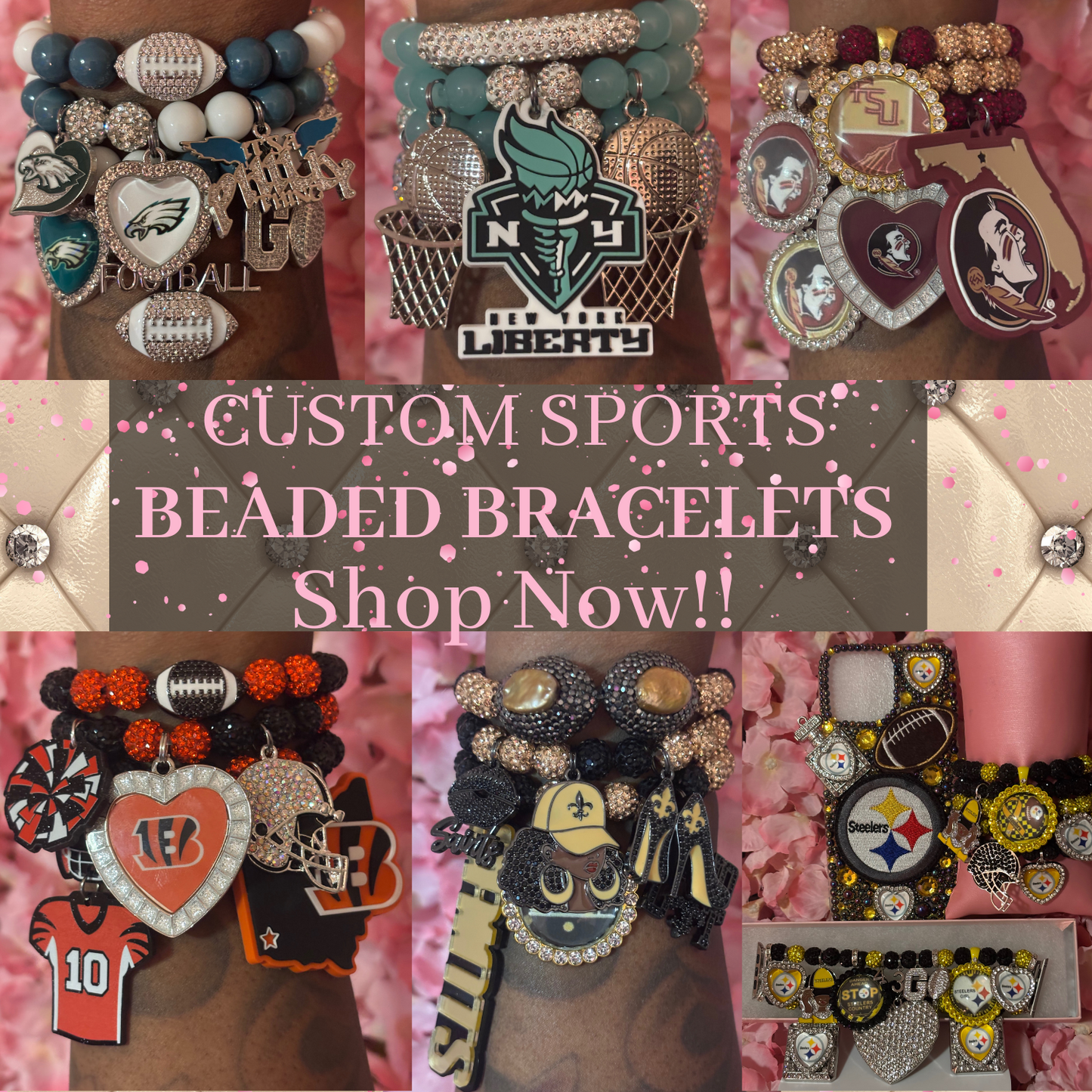 “Custom” Sports Bracelets(Made To Order)