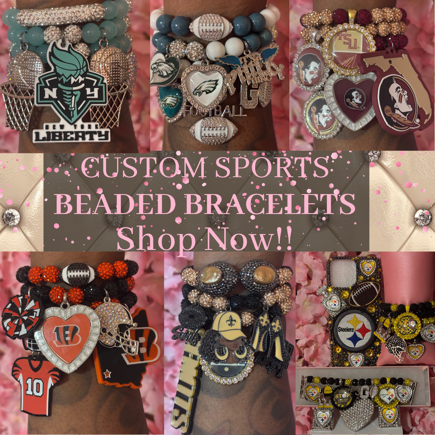 “Custom” Sports Bracelets(Made To Order)
