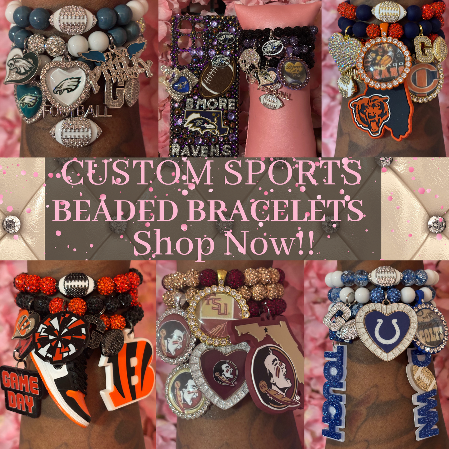 “Custom” Sports Bracelets(Made To Order)