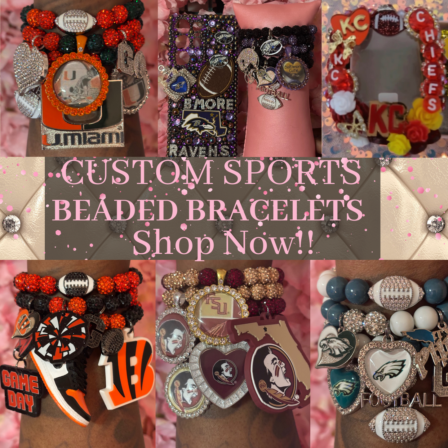 “Custom” Sports Bracelets(Made To Order)