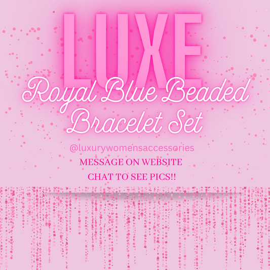 "Luxe" Royal Blue Beaded Bracelet Set(set of 3)