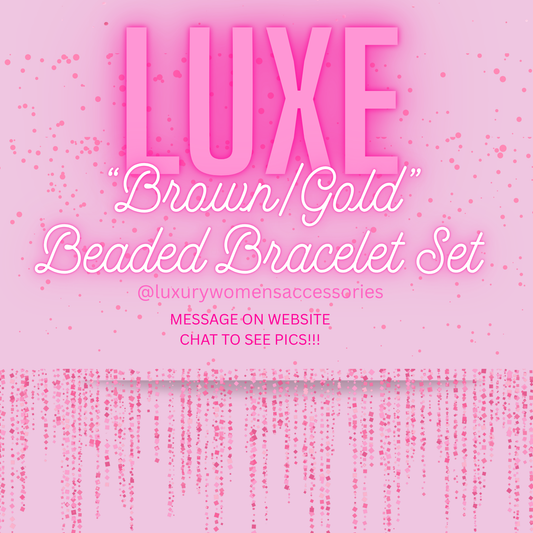 "Luxe" Brown/Gold Beaded Bracelet Set(set of 3)