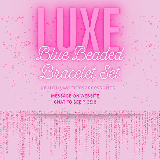 "Luxe" Blue Beaded Bracelet Set(set of 3)