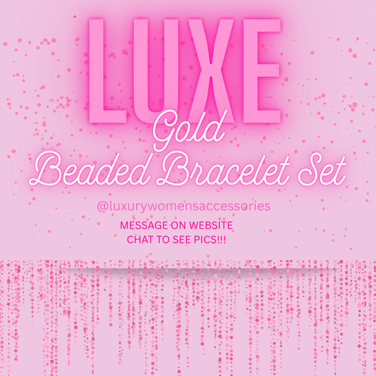 "Luxe" Gold Beaded Bracelet Set(set of 3)