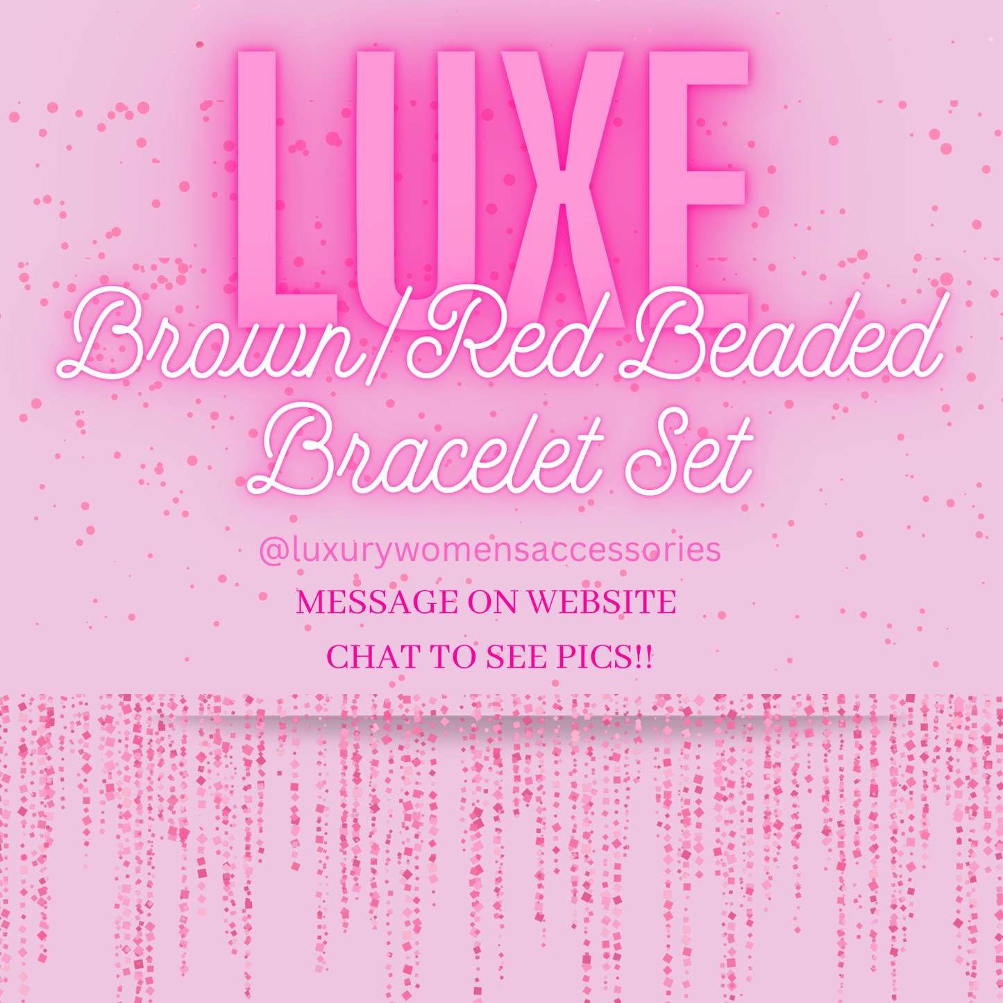 "Luxe" Brown/Red Beaded Bracelet Set(set of 3)