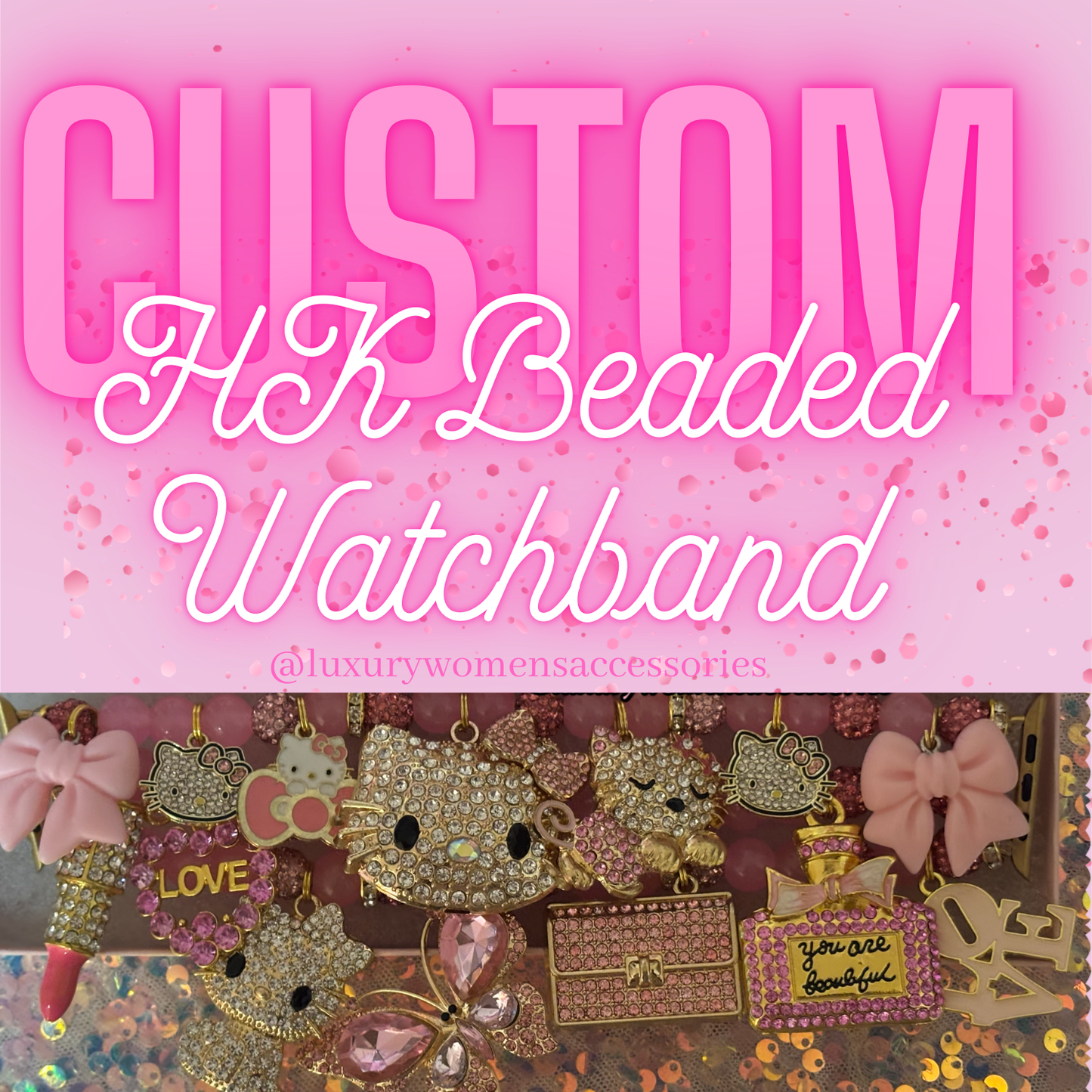 Custom “I Love HK” Beaded Watchband(Made To Order)