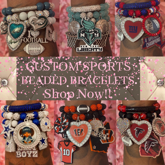 “Custom” Sports Bracelets(Made To Order)