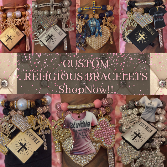 Custom Religious Beaded Bracelets(set of 3)(Made To Order)