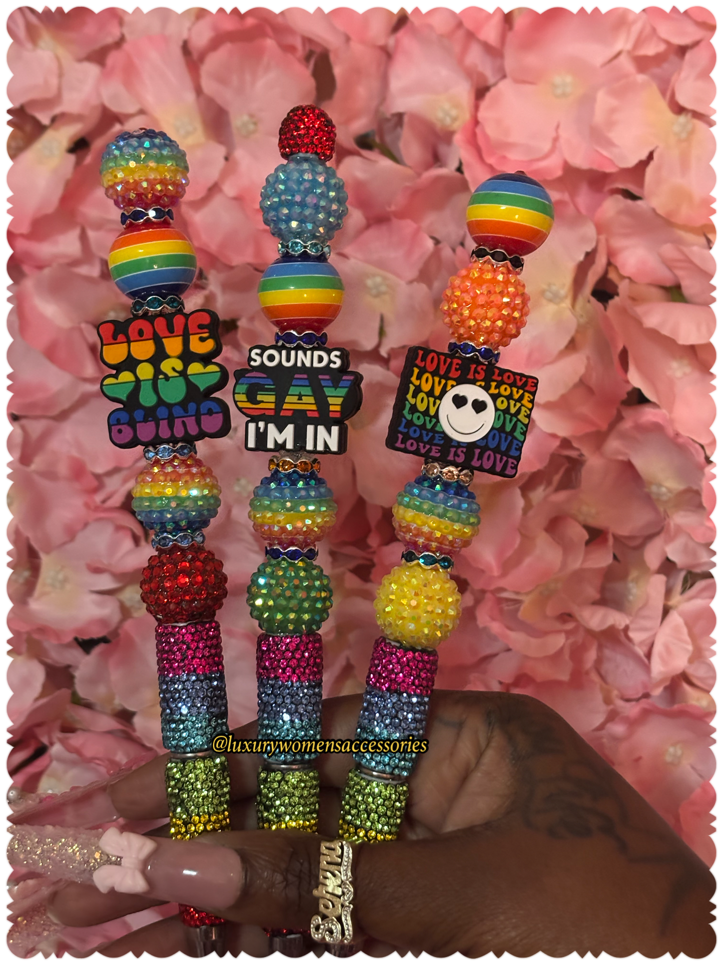 "Luxe" Pride Beaded Pens(1pc.)
