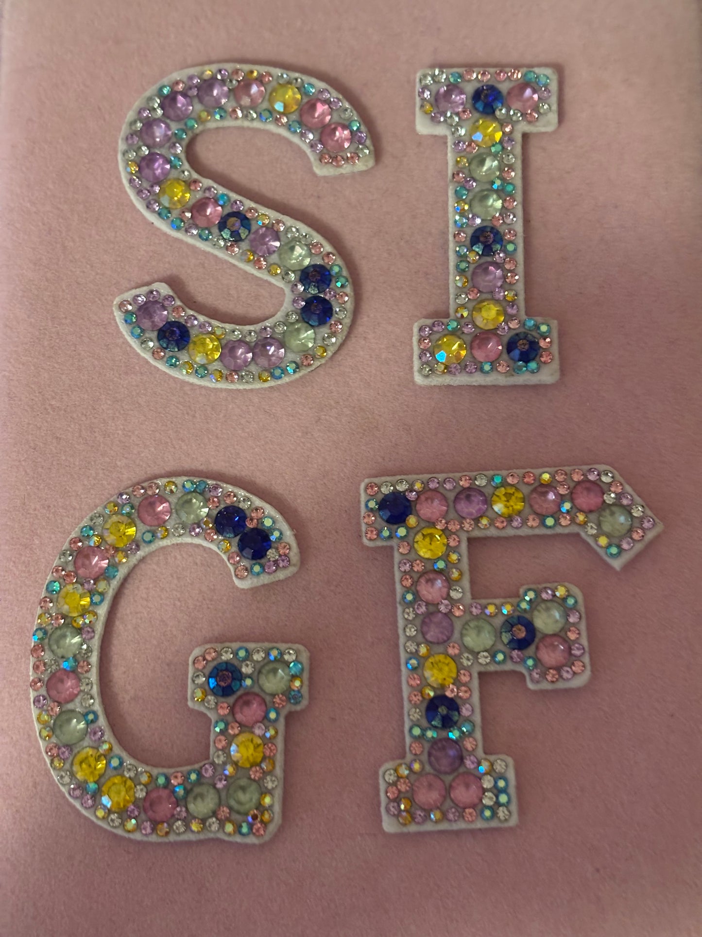 “Colorful Bling” Letter Patches(1pc.)
