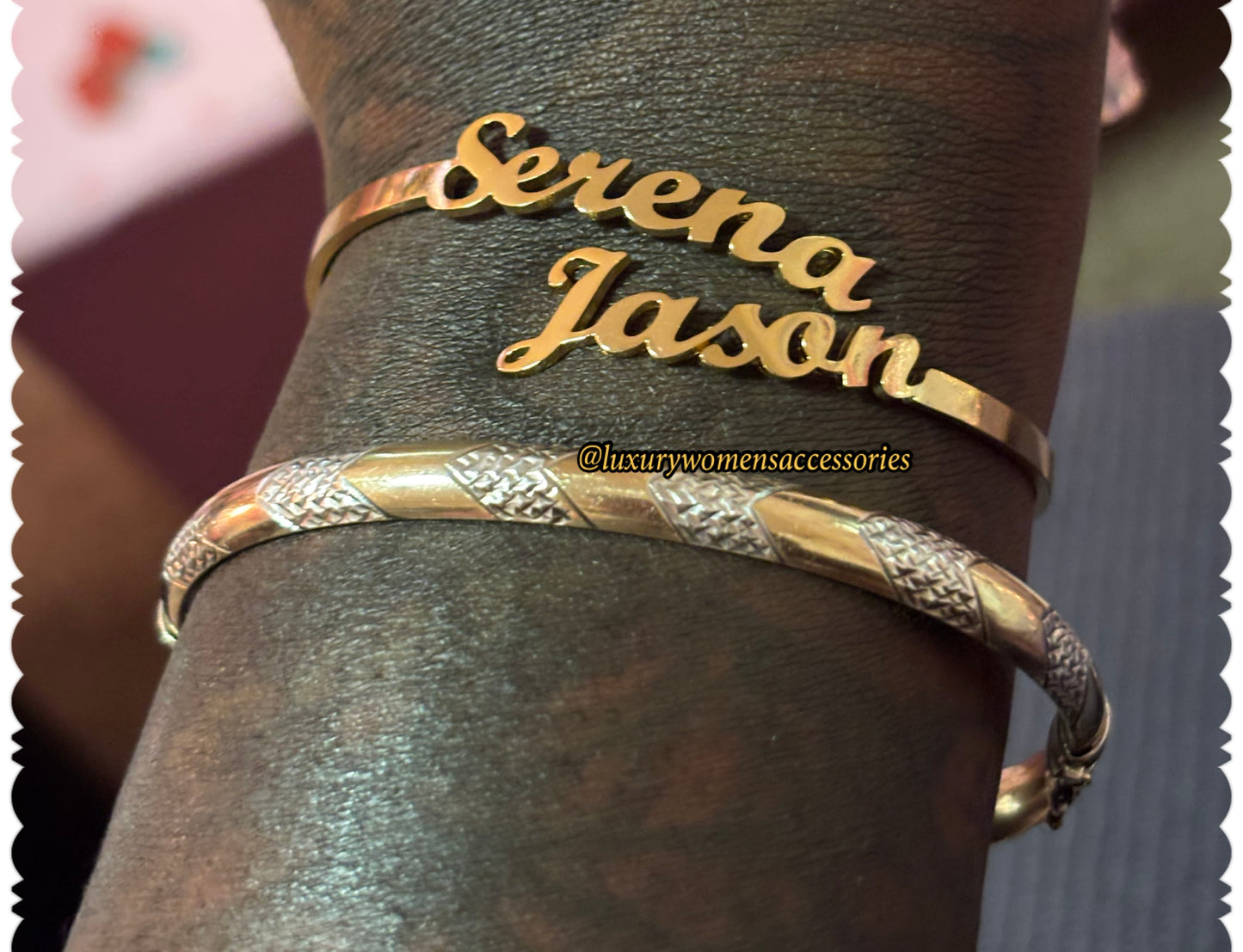 Custom "LUX" Name Bangle Bracelet(Made To Order)