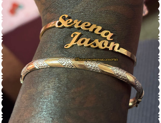 Custom "LUX" Name Bangle Bracelet(Made To Order)