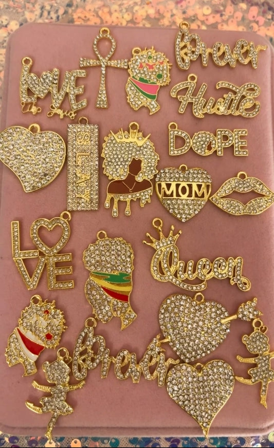 Gold Bling Charms(set of 10)