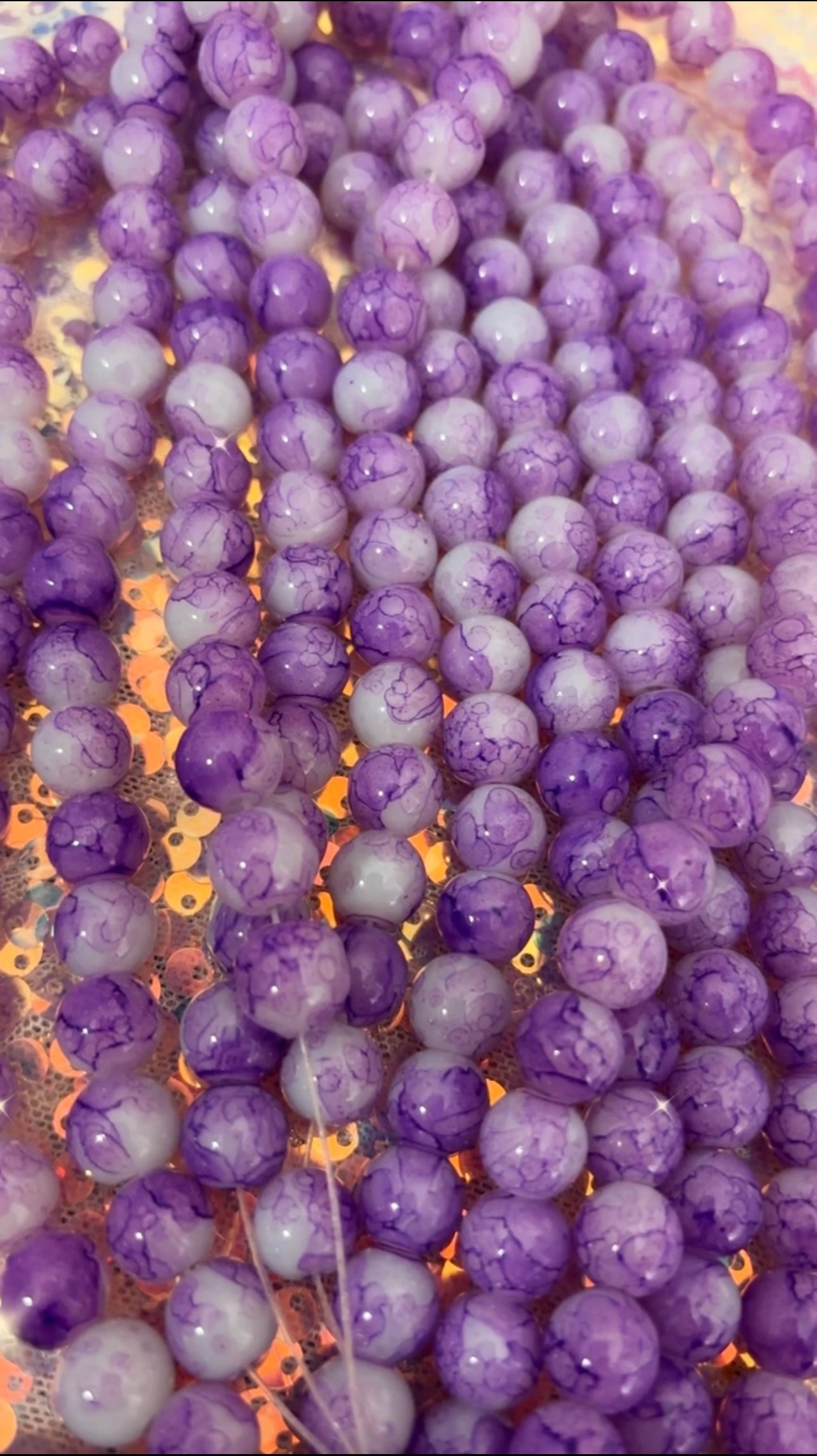 “Purple Marble”Beads(40ct.)