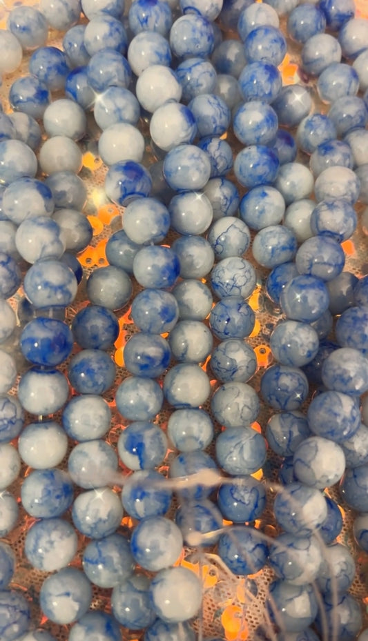 “Cloudy Blue” Beads(40ct.)