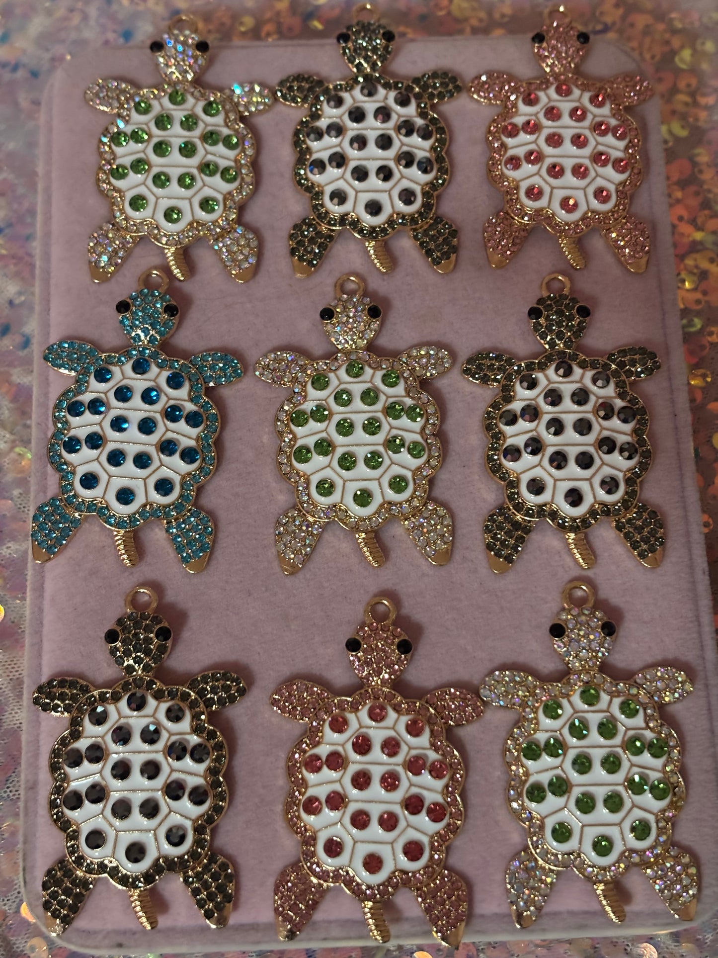 "Bling" Color Turtle Charms(1pc.)