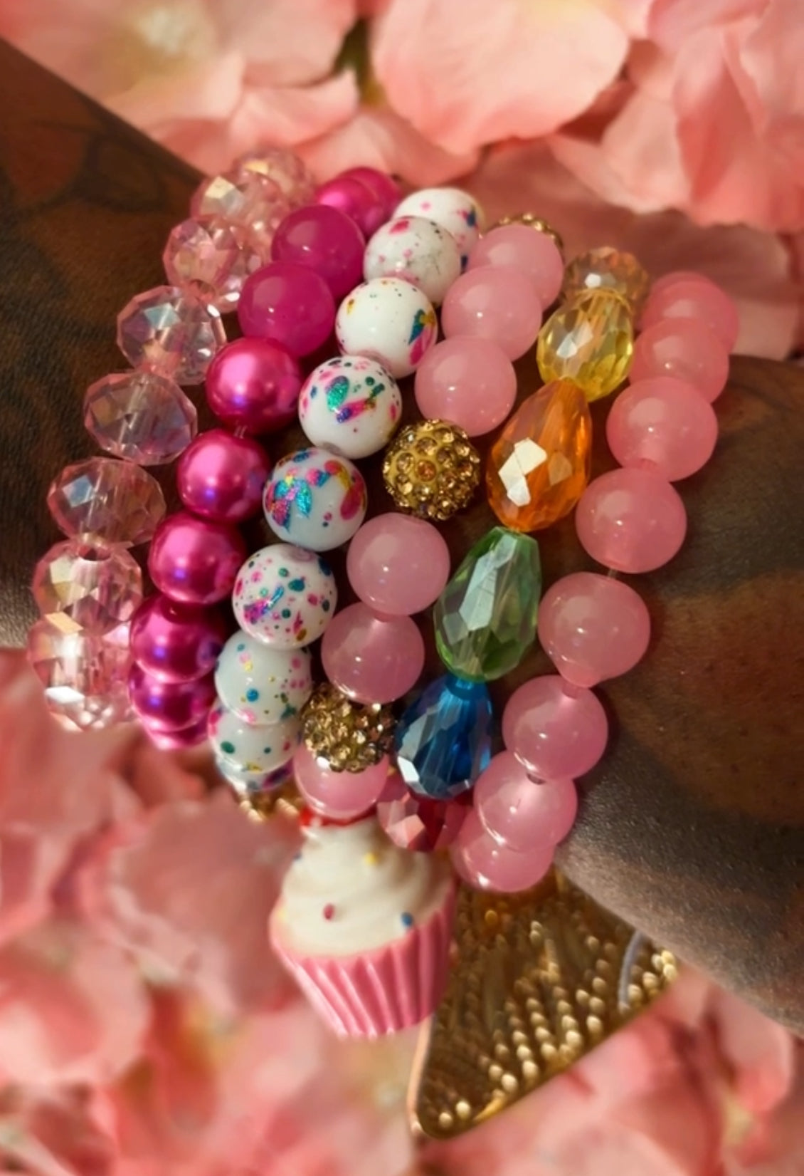 “Pink Paradise” Beaded Bracelet(set of 6)