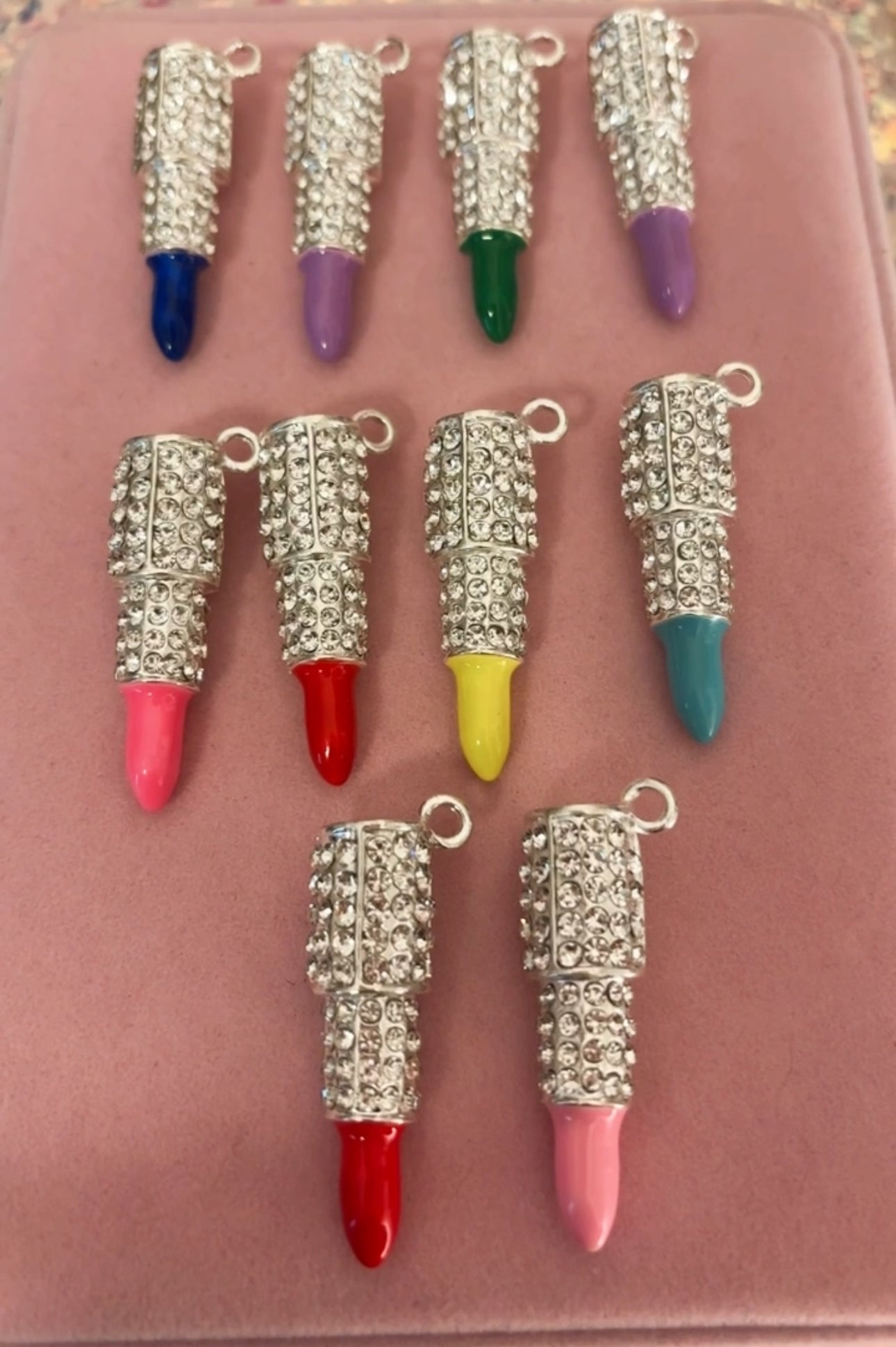 “Bling” Silver Lipstick Charms(1pc.)