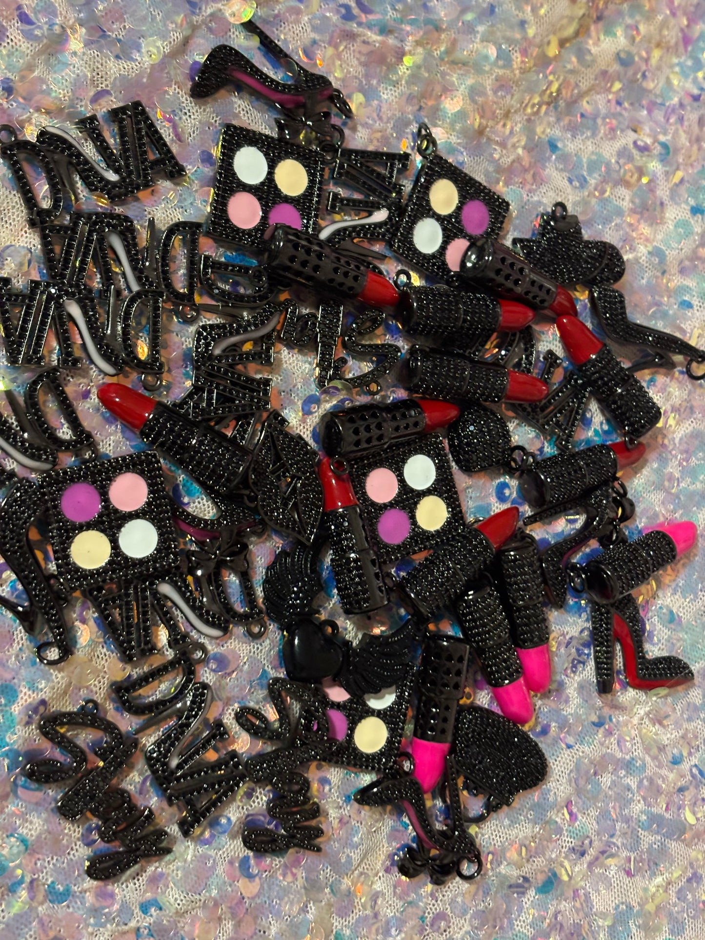 Black Bling Fashion Charms(set of 5)