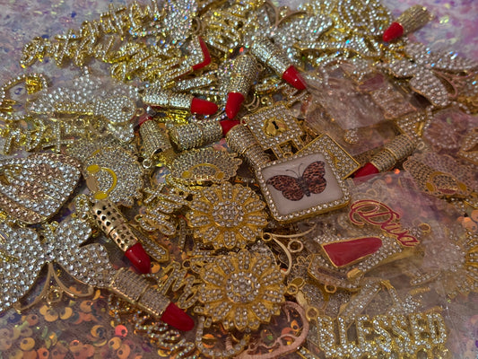 "New" Gold Bling Charm Mix(set of 10)