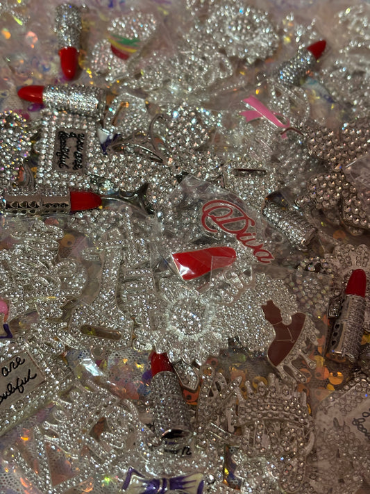 "New" Silver Bling Charm Mix(set of 10)