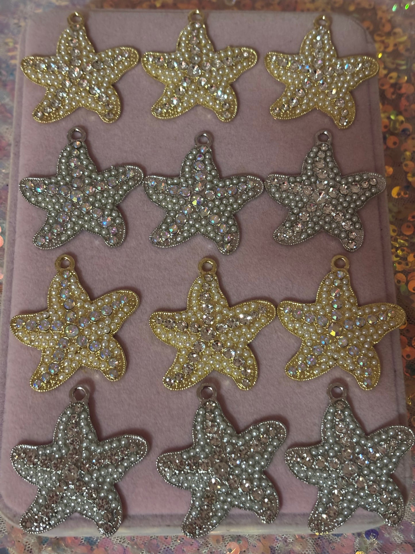 "Bling" Pearl Starfish Charms(1pc.)