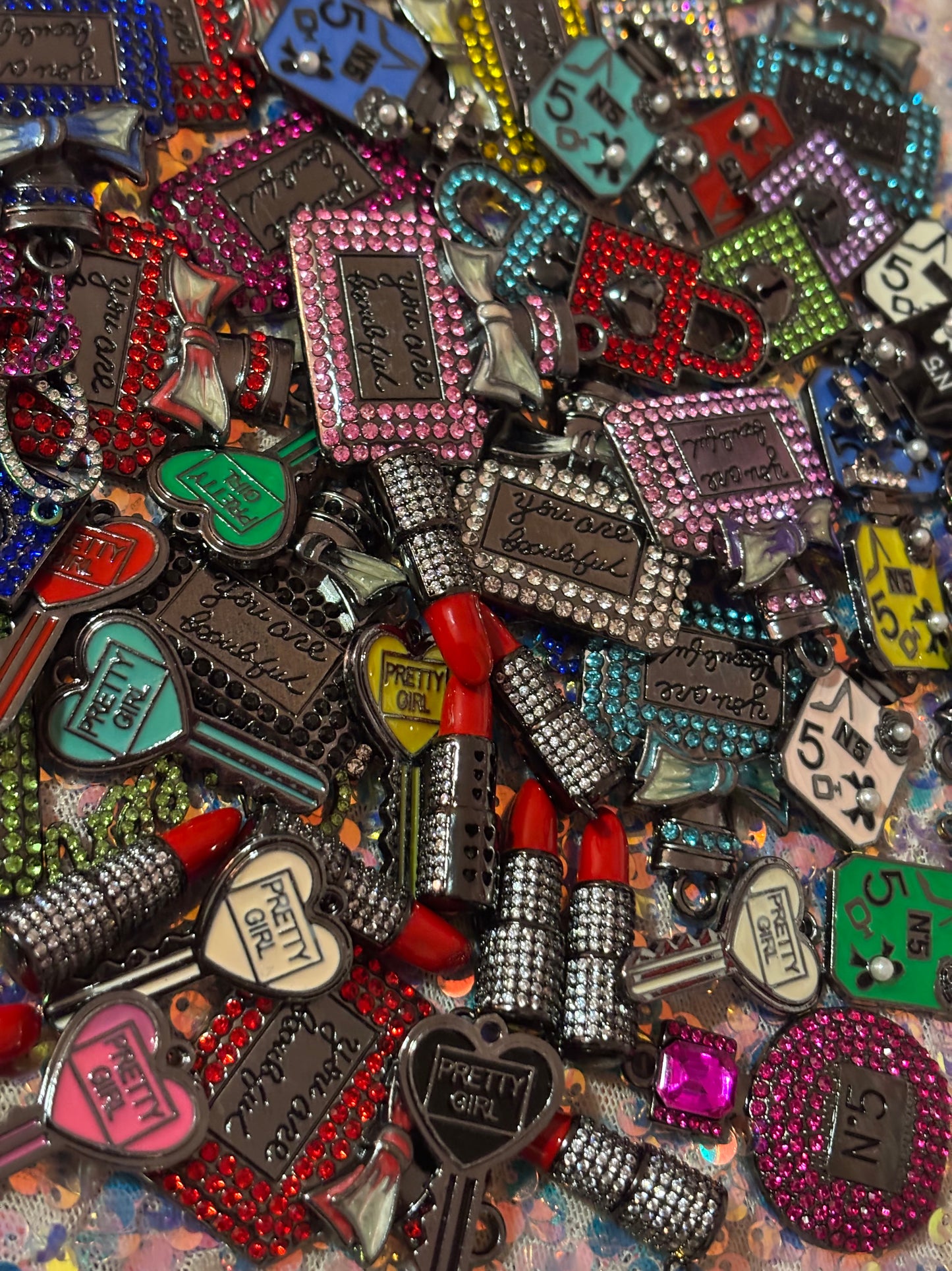 New “Gunmetal” Color Charm Mix(set of 10)