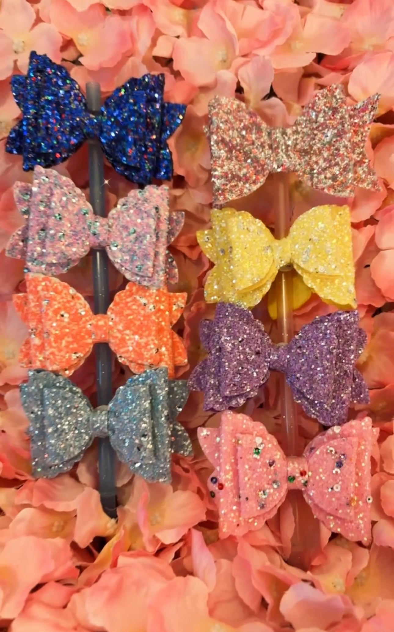Glitter Bow Straw Toppers(1pc.)