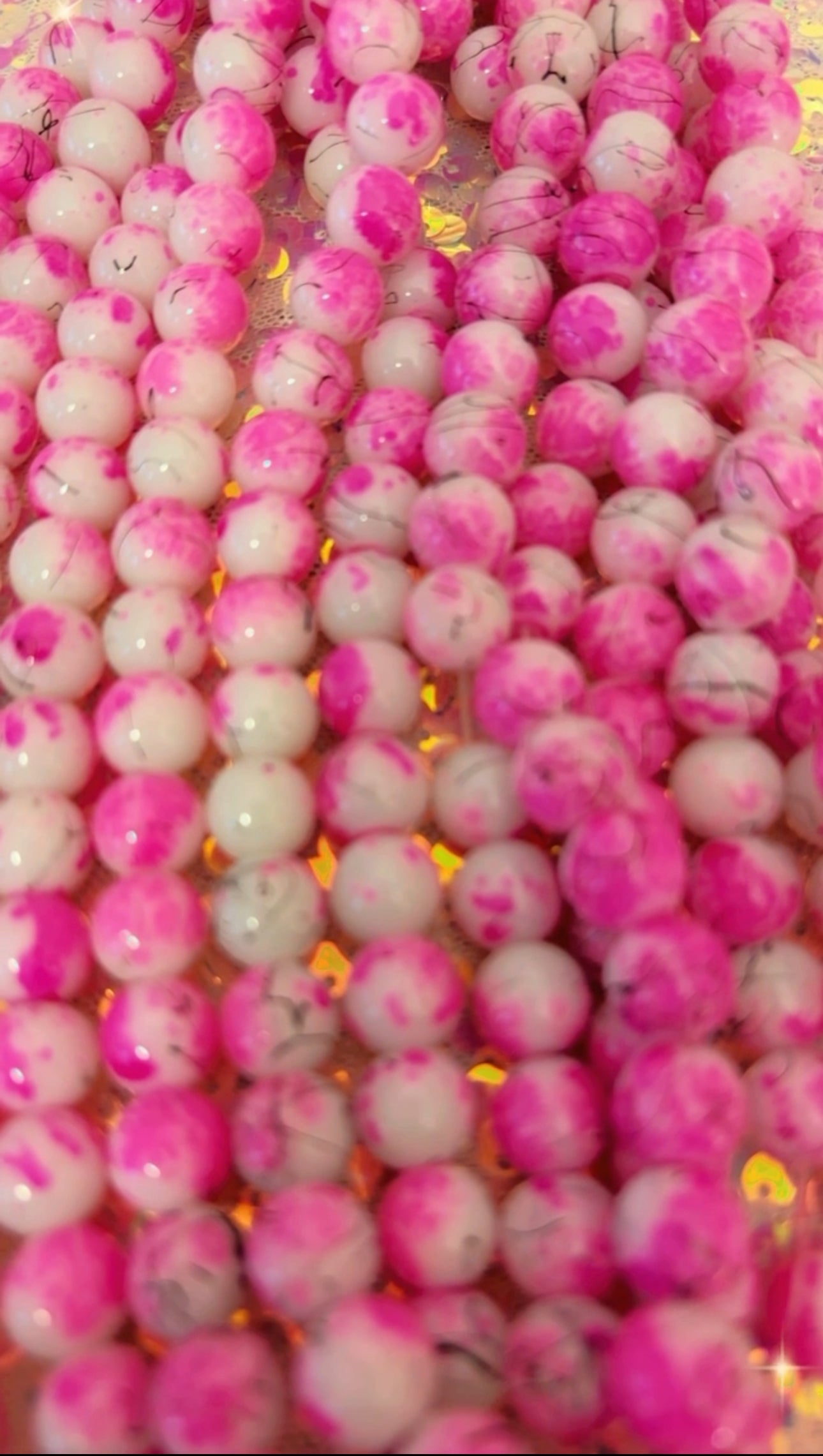 “Pink/White” Beads(40ct.)