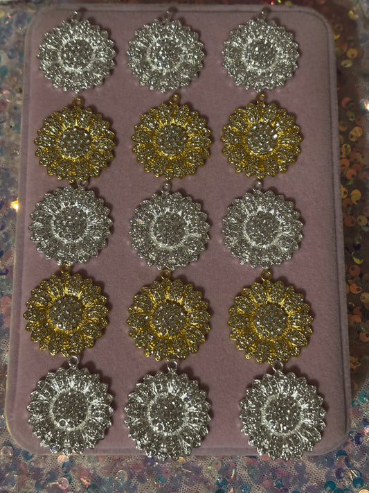 “Bling” Flower Charms(1pc.)