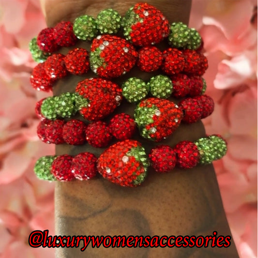 Red “LUX” Strawberry Beaded Bracelet(1pc.)