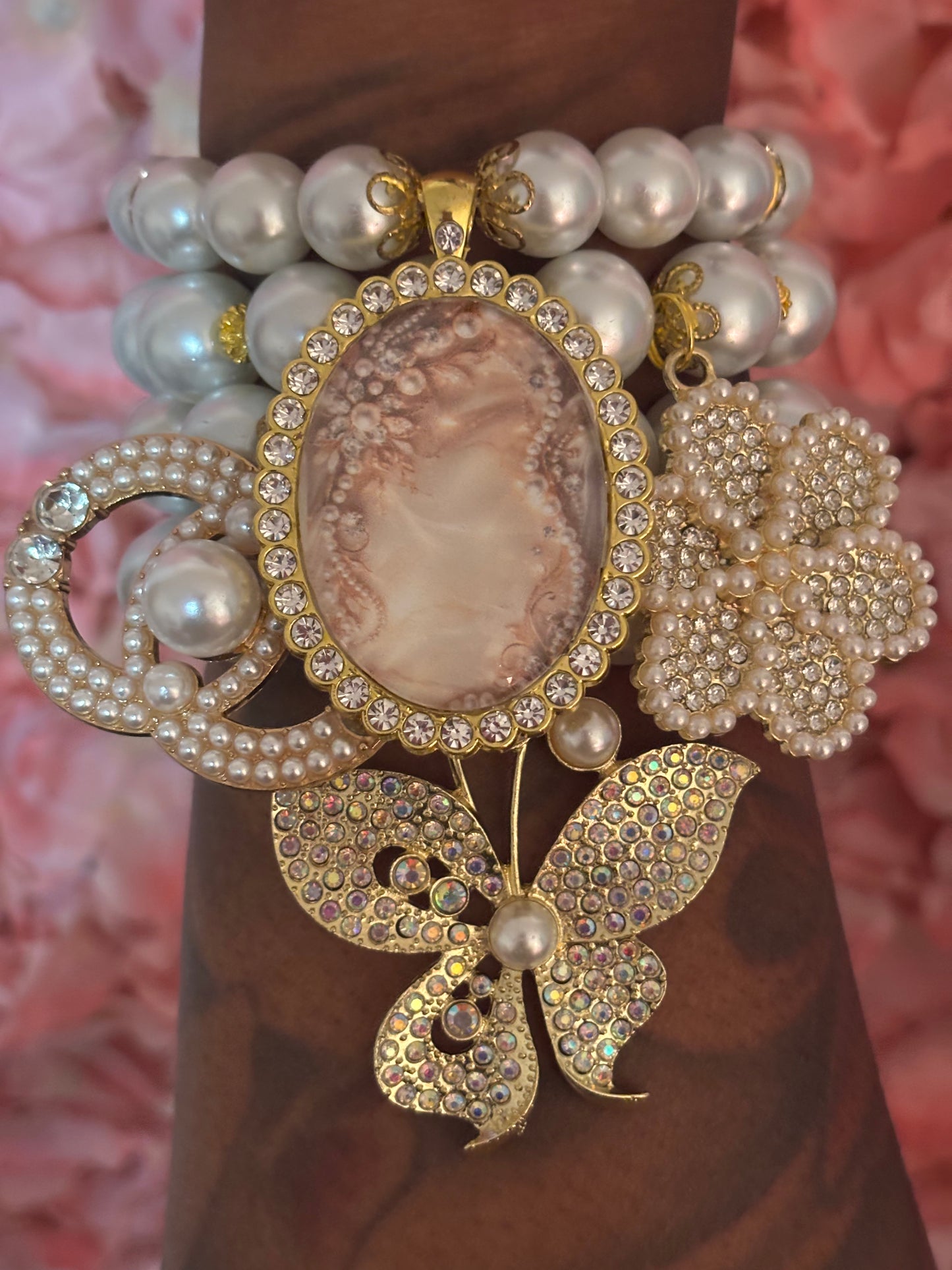 “Luxurious” Gold Pearl  Beaded Bracelet Set(set of 3)