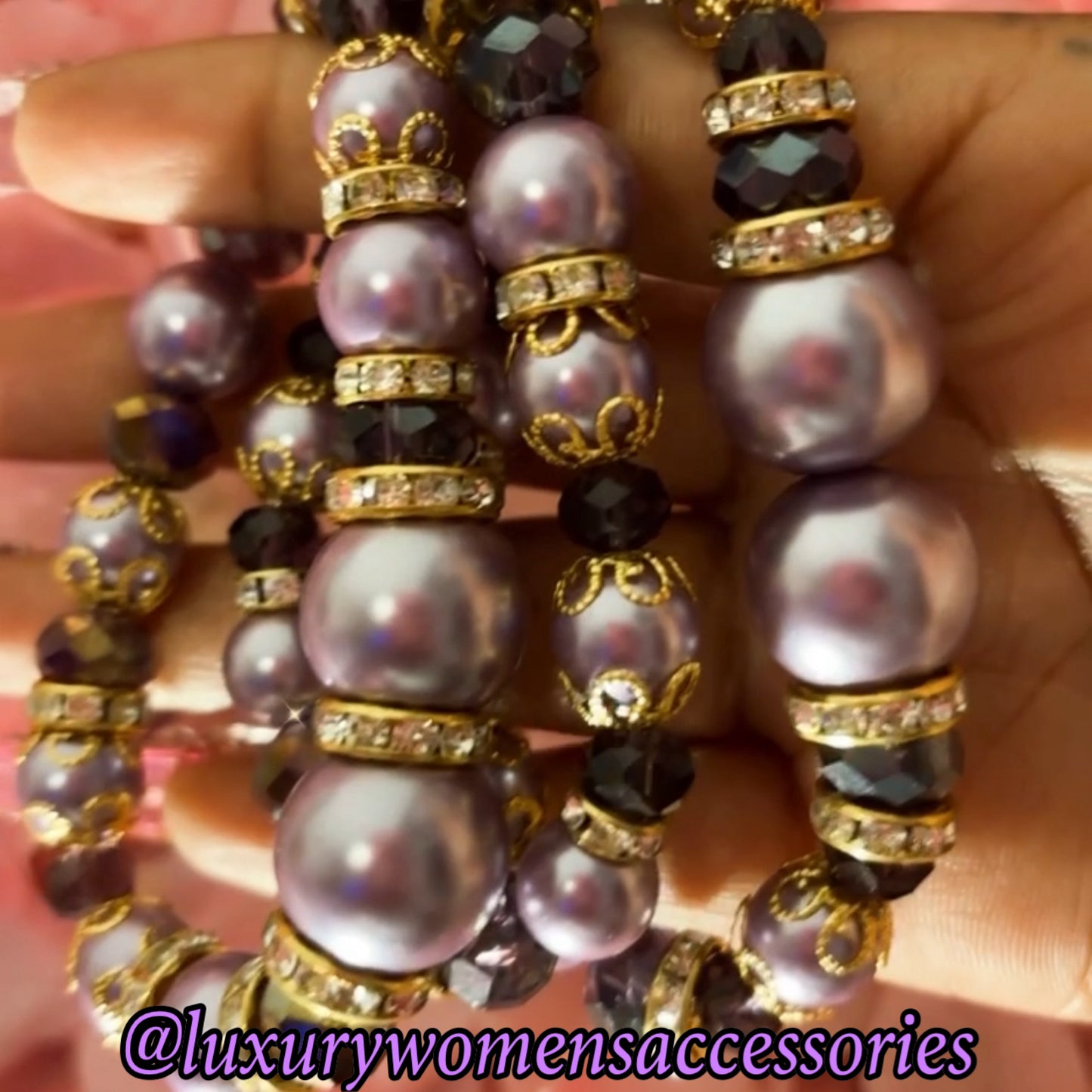 “Purple Passion” Beaded Bracelet Set(set of 3)